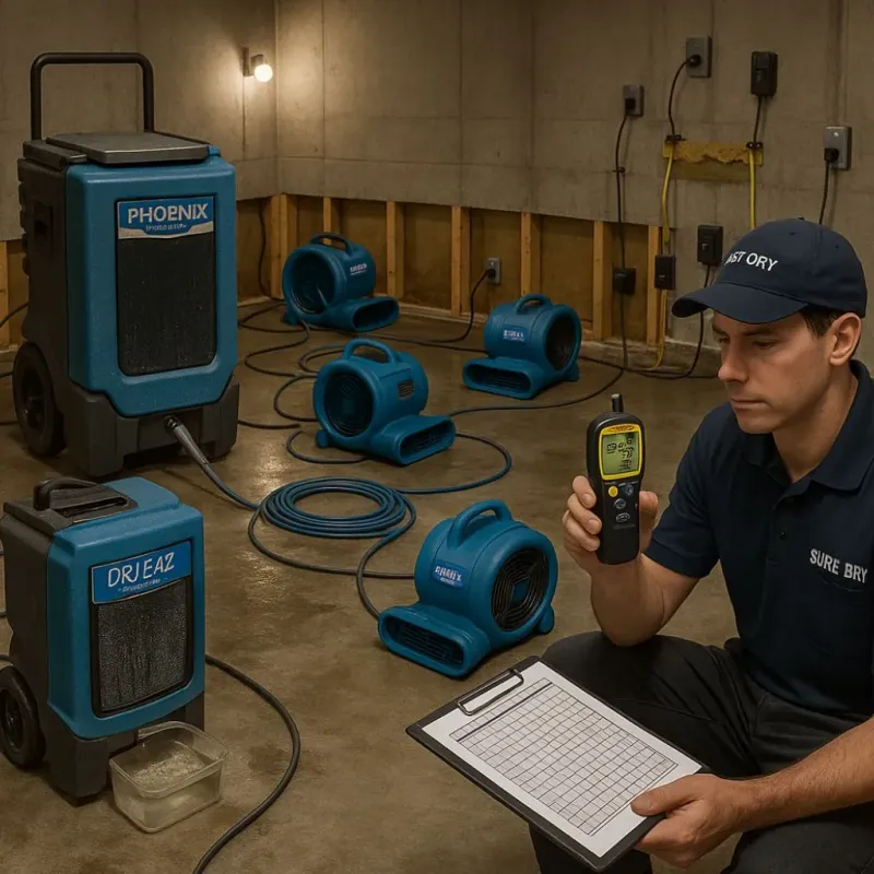 Structural Drying and Dehumidification process in Dupo, IL